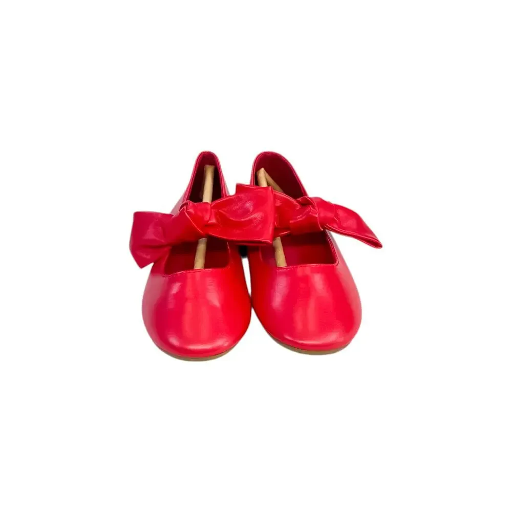 FabKids Girls Red Bow Flats Size 10